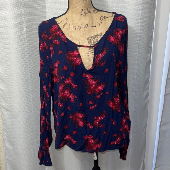Top Débardeur Cold Shoulder Aeropostale Fille - Taille 9/10 - Denim Bleu Avec Dentelle - Occasion Très Bon état